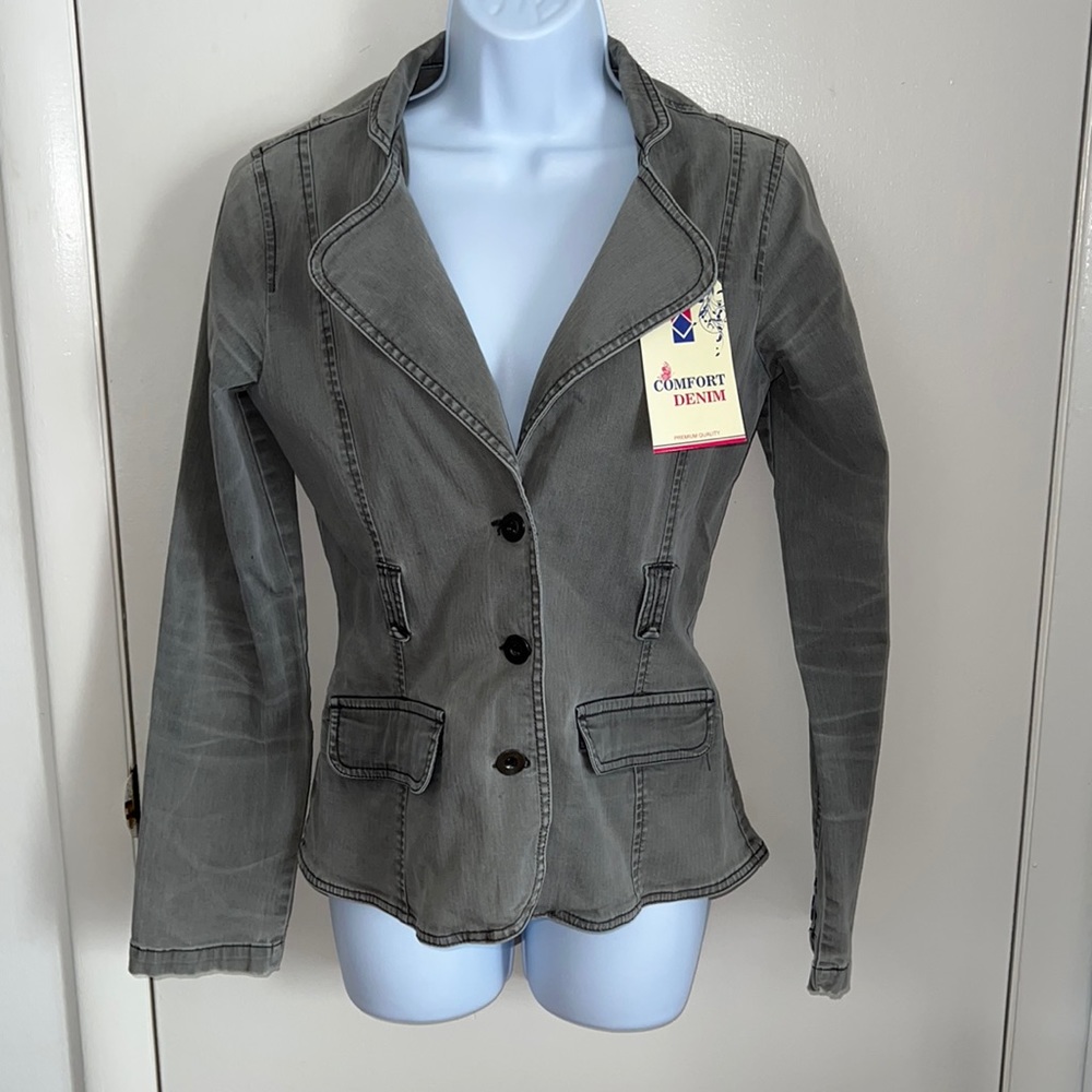 Comfort Denim| grey denim blazer